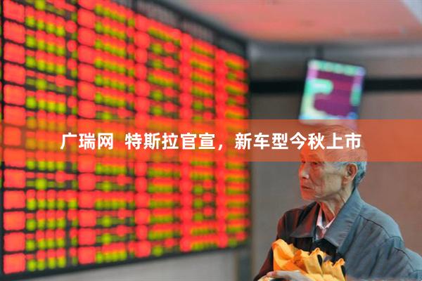 广瑞网  特斯拉官宣，新车型今秋上市